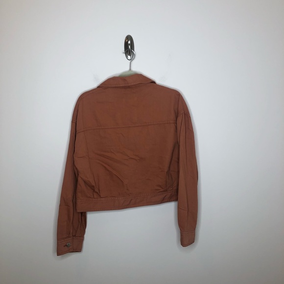 Topshop Avril Cropped Cargo Shirt Jacket Shacket Blush Cotton 8 10 NWT - Picture 9 of 9